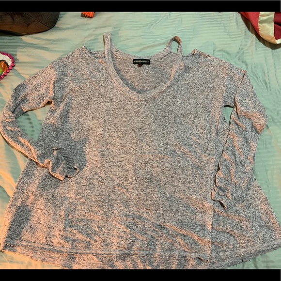 Inspired Hearts Cold Shoulder Sweater - Picture 2 of 5